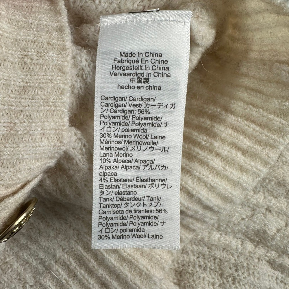 J.Crew Supersoft Cropped Cardigan Womens XS Cream Merino Alpaca Cable Knit - Picture 6 of 9